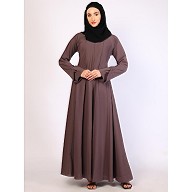 Full flare Umbrella abaya in CEY Fabric-Rose Ebony